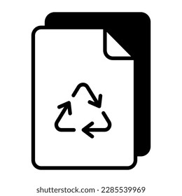 Un increíble diseño vectorial del reciclado del papel en un estilo moderno, icono premium
