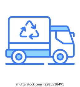 An amazing vector design of recycling truck in trendy style, garbage truck symbol icon, easy to use in web, mobile apps and all presentation projects