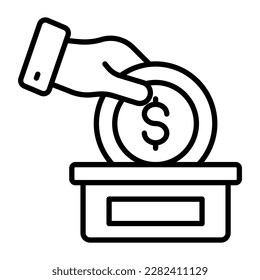 Un increíble vector de donaciones al estilo moderno, icono premium de la caridad