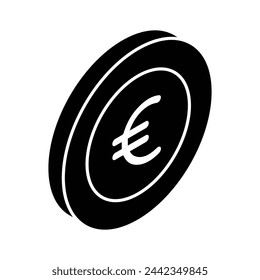 An amazing vector of euro coin in trendy isometric style, ready for premium use