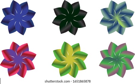 asombroso diseño de flores vectoriales de diferentes colores