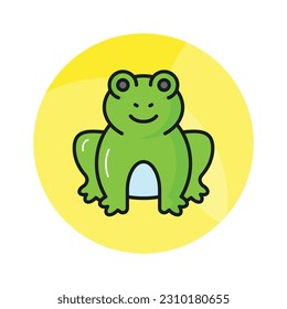 An amazing vector of frog in editable style, isolated on white background