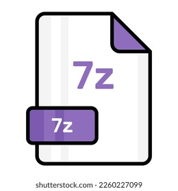 An amazing vector icon of 7z file, editable design
