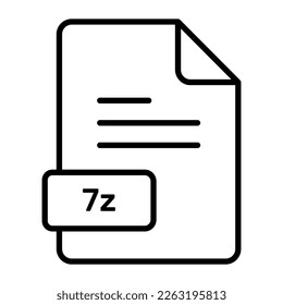 Un impresionante icono vectorial del archivo 7z, diseño editable
