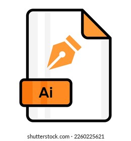 An amazing vector icon of AI file, editable design