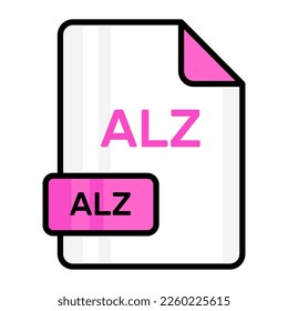 Un impresionante icono vectorial del archivo ALZ, diseño editable