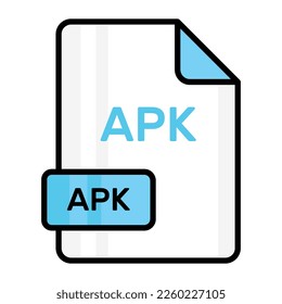 An amazing vector icon of APK file, editable design