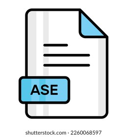 An amazing vector icon of ASE file, editable design