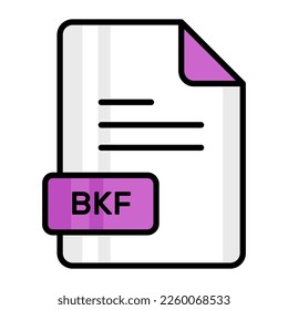An amazing vector icon of BKF file, editable design