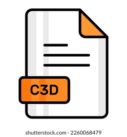 An amazing vector icon of C3D file, editable design