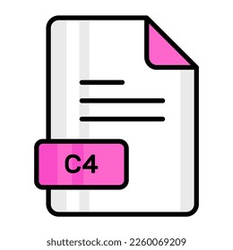 An amazing vector icon of C4 file, editable design