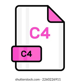 An amazing vector icon of C4 file, editable design