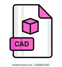 An amazing vector icon of CAD file, editable design