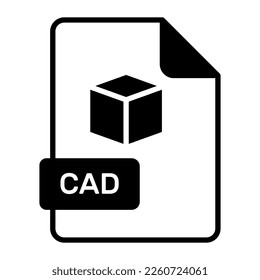 An amazing vector icon of CAD file, editable design