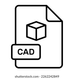 Un impresionante icono vectorial del archivo CAD, diseño editable