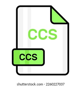 Un impresionante icono vectorial del archivo CCS, diseño editable