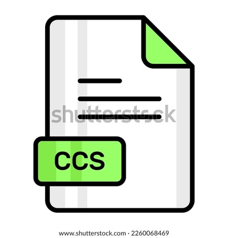 An amazing vector icon of CCS file, editable design