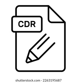 An amazing vector icon of CDR file, editable design