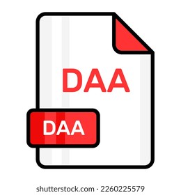 Ein beeindruckendes Vektorsymbol für DAA-Datei, bearbeitbares Design