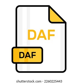 An amazing vector icon of DAF file, editable design