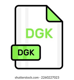 An amazing vector icon of DGK file, editable design