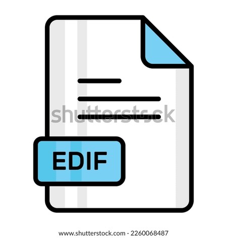 An amazing vector icon of EDIF file, editable design