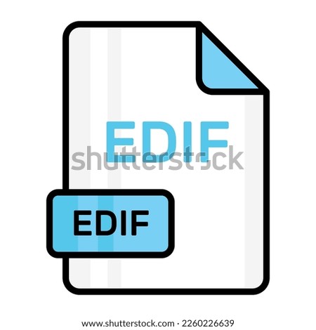 An amazing vector icon of EDIF file, editable design