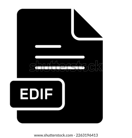 An amazing vector icon of EDIF file, editable design