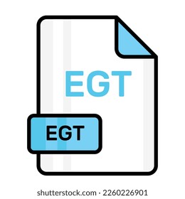 Un impresionante icono vectorial del archivo EGT, diseño editable