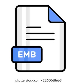 An amazing vector icon of EMB file, editable design