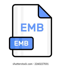 An amazing vector icon of EMB file, editable design