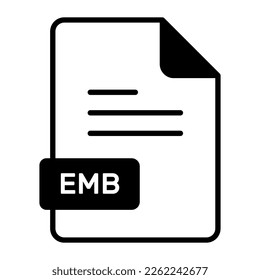 An amazing vector icon of EMB file, editable design