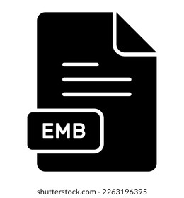 An amazing vector icon of EMB file, editable design