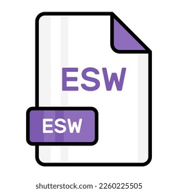An amazing vector icon of ESW file, editable design