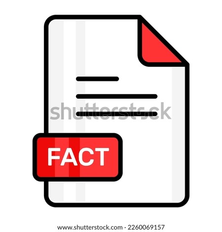 An amazing vector icon of FACT file, editable design