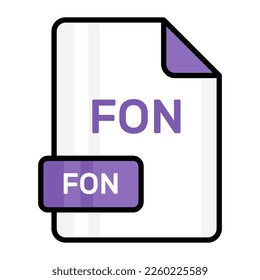 An amazing vector icon of FON file, editable design