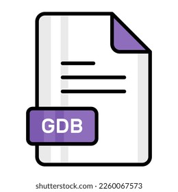 An amazing vector icon of GDB file, editable design