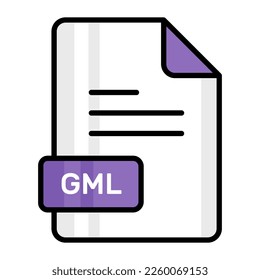 Un impresionante icono vector del archivo GML, diseño editable
