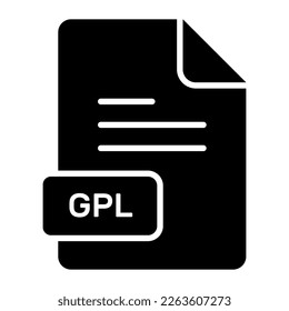 Un impresionante icono vector del archivo GPL, diseño editable