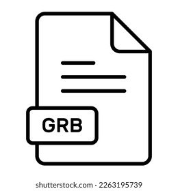 Un impresionante icono vectorial del archivo GRB, diseño editable