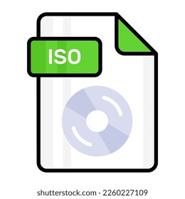 An amazing vector icon of ISO file, editable design