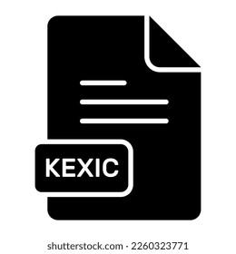 Un impresionante icono vector del archivo KEXIC, diseño editable