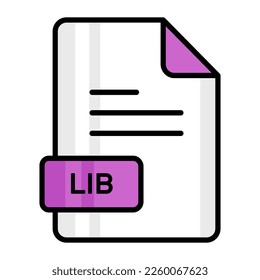 An amazing vector icon of LIB file, editable design