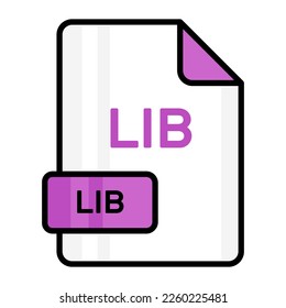 An amazing vector icon of LIB file, editable design