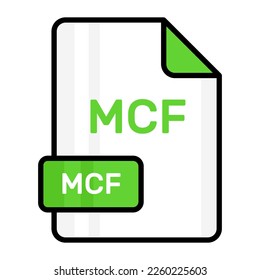 An amazing vector icon of MCF file, editable design