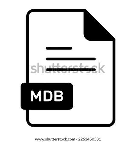 An amazing vector icon of MDB file, editable design