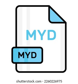 An amazing vector icon of MYD file, editable design