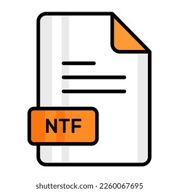 Ein beeindruckendes Vektorsymbol für die NTF-Datei, bearbeitbares Design