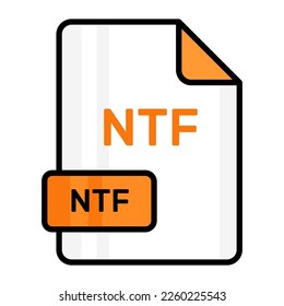 Ein beeindruckendes Vektorsymbol für die NTF-Datei, bearbeitbares Design