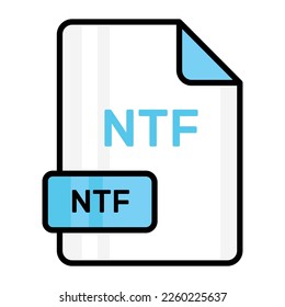 Ein beeindruckendes Vektorsymbol für die NTF-Datei, bearbeitbares Design